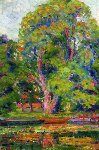Trees with Stream and Boat
