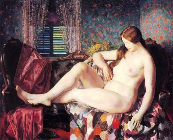 Nude with Hexagonal Quilt