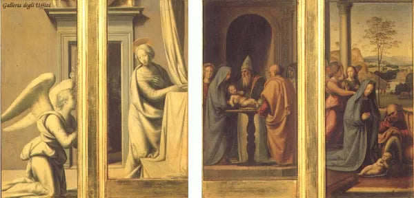 The Annunciation front, Circumcision and Nativity Back
