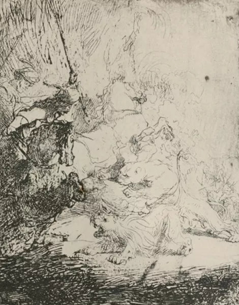 Small Lion Hunt with a Lioness