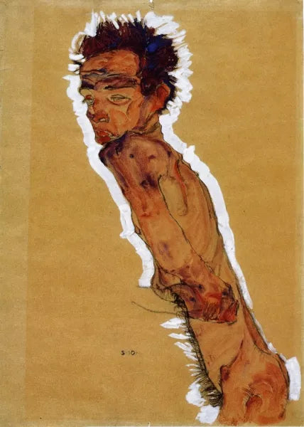 Male Nude in Profile Facing Left also known as Self Portrait