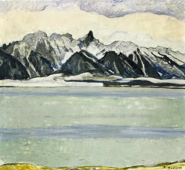Thumersee with Stockhornkette in Winter