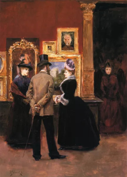 Ladies with a Gentleman in a Top Hat
