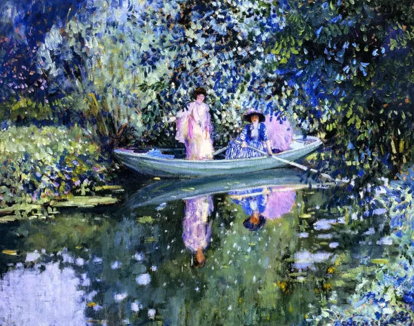 Grey Day on the River also known as Two Ladies in a Boat