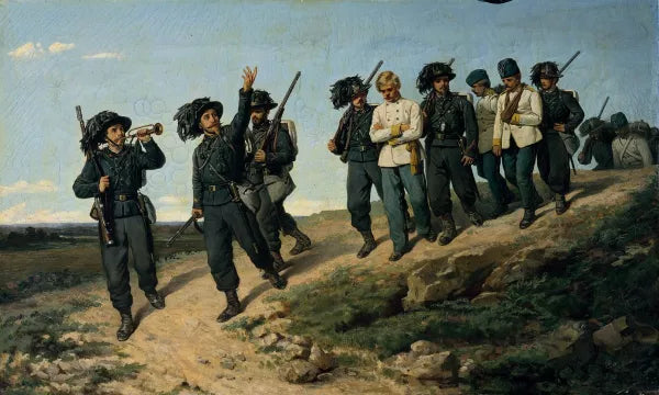 Ritorno di Bersaglieri Italiani da una Ricognizione