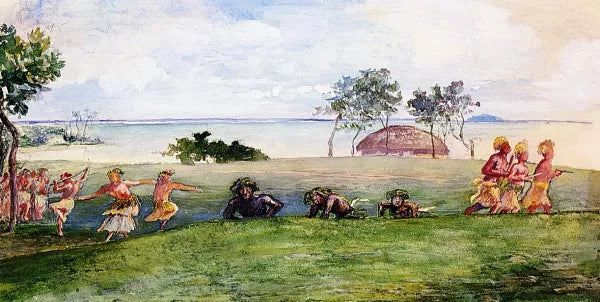 Military Reception and War-Dance in Our Honor at Sapapali, Samoa