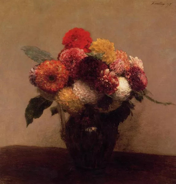 Dahlias, Queens Daisies, Roses and Corn Flowers