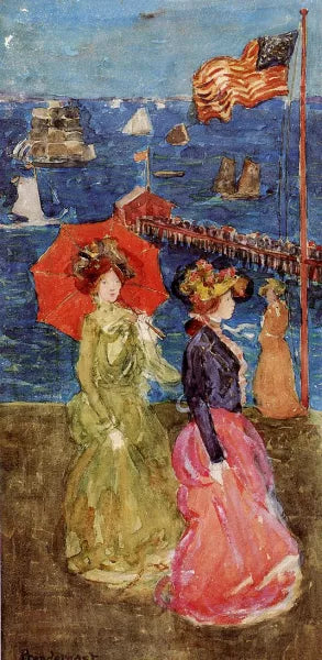 Figures under the Flag
