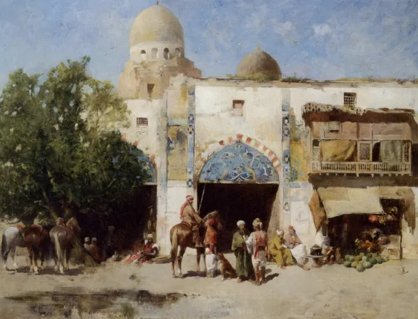 Horses Before a Mosque