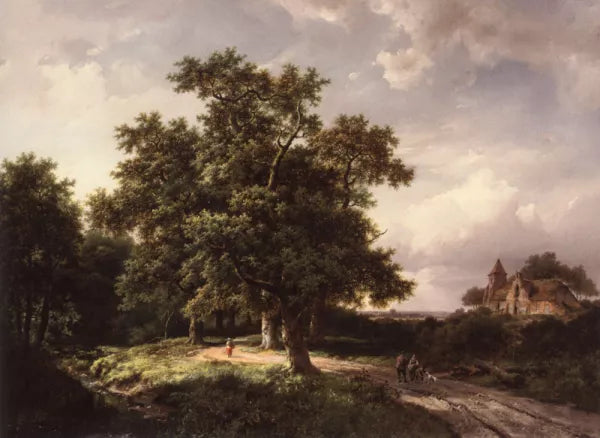 Figures on a Forest Path