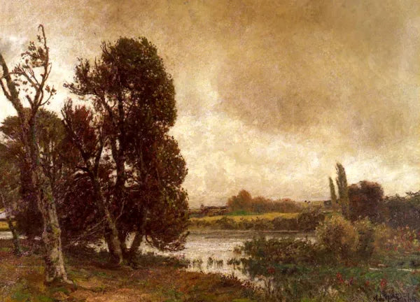Gewitter Uber Sommerlicher Flusslandschaft