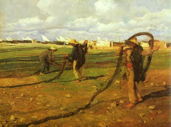 Pescadores Recogiendo las Redes